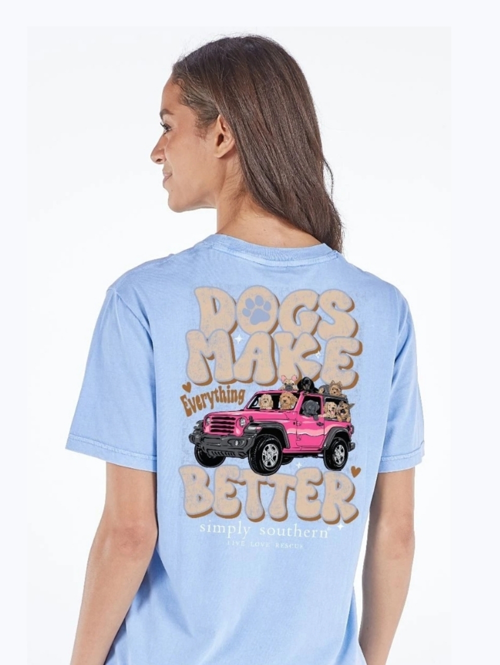 NWT Simply Southern Dogs Make Eveything Better Long Tee